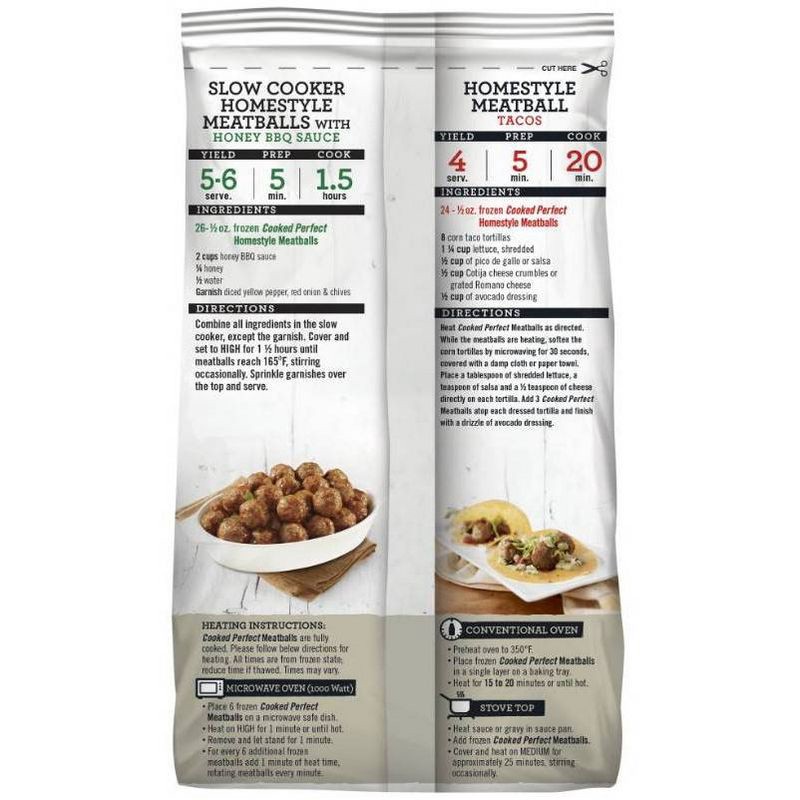 slide 5 of 7, Cooked Perfect Homestyle Meatballs - Frozen - 28oz, 28 oz