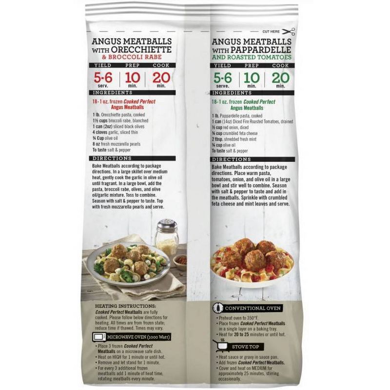 slide 4 of 6, Cooked Perfect Angus Beef Meatballs - Frozen - 18oz, 18 oz