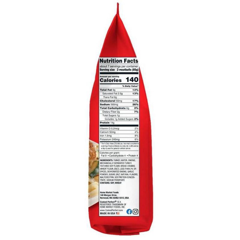 slide 6 of 7, Cooked Perfect Turkey Meatballs - Frozen - 20oz, 24 oz