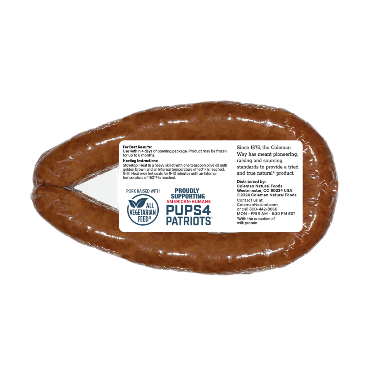 slide 2 of 2, Coleman Natural Polish Kielbasa Pork Sausage, 12 oz