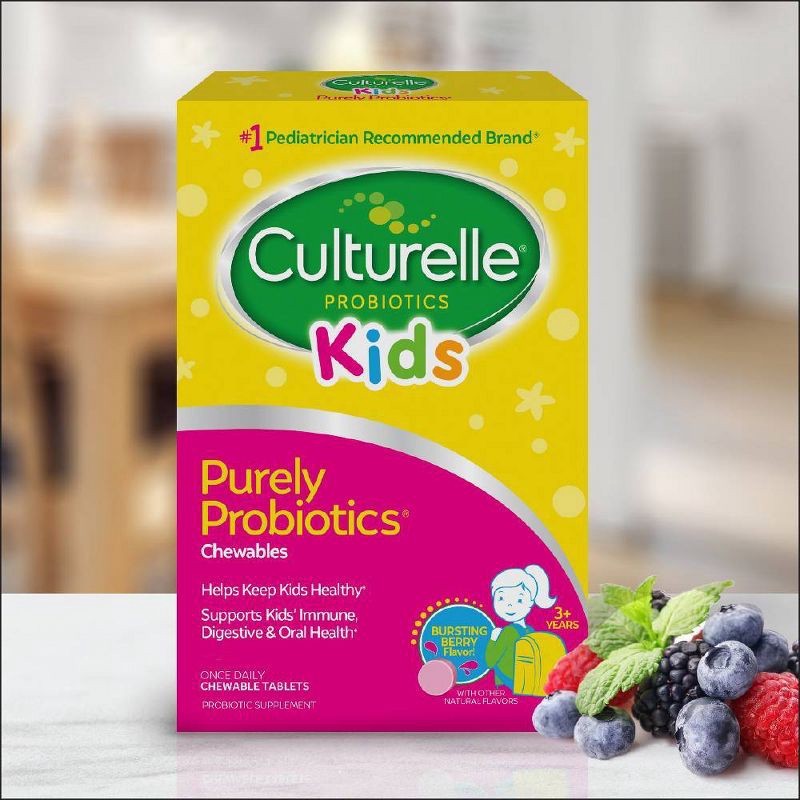 slide 14 of 16, Culturelle Kids Daily Probiotic Chewable Tablets for Immune Support, Digestive and Oral Health - Berry - 30ct, 30 ct