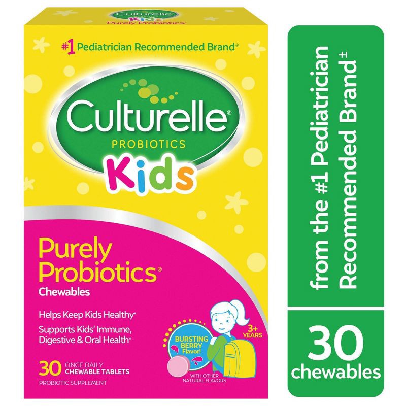 slide 8 of 16, Culturelle Kids Daily Probiotic Chewable Tablets for Immune Support, Digestive and Oral Health - Berry - 30ct, 30 ct