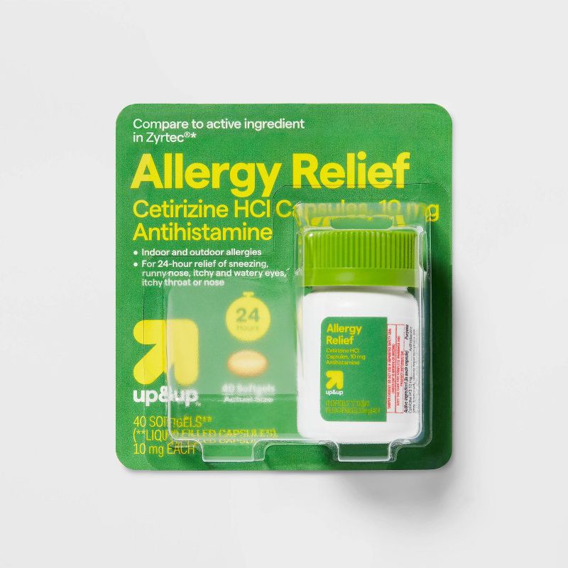 slide 1 of 4, Cetirizine HCL/ Allergy Relief Softgels - 40ct - up&up™, 40 ct
