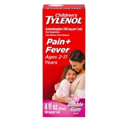 Children&#x27;s Tylenol Pain + Fever Relief Liquid - Acetaminophen - Bubble Gum - 4 fl oz