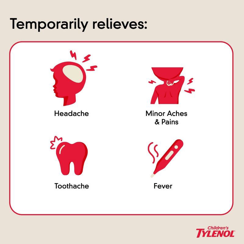 slide 3 of 11, Children's Tylenol Dye-Free Pain + Fever Relief Liquid - Acetaminophen - Cherry - 4 fl oz, 4 fl oz