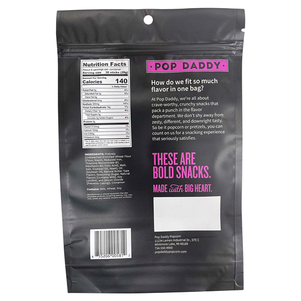 slide 2 of 4, Pop Daddy Seasoned Pretzels - Cinnamon Sugar, 7.5 oz