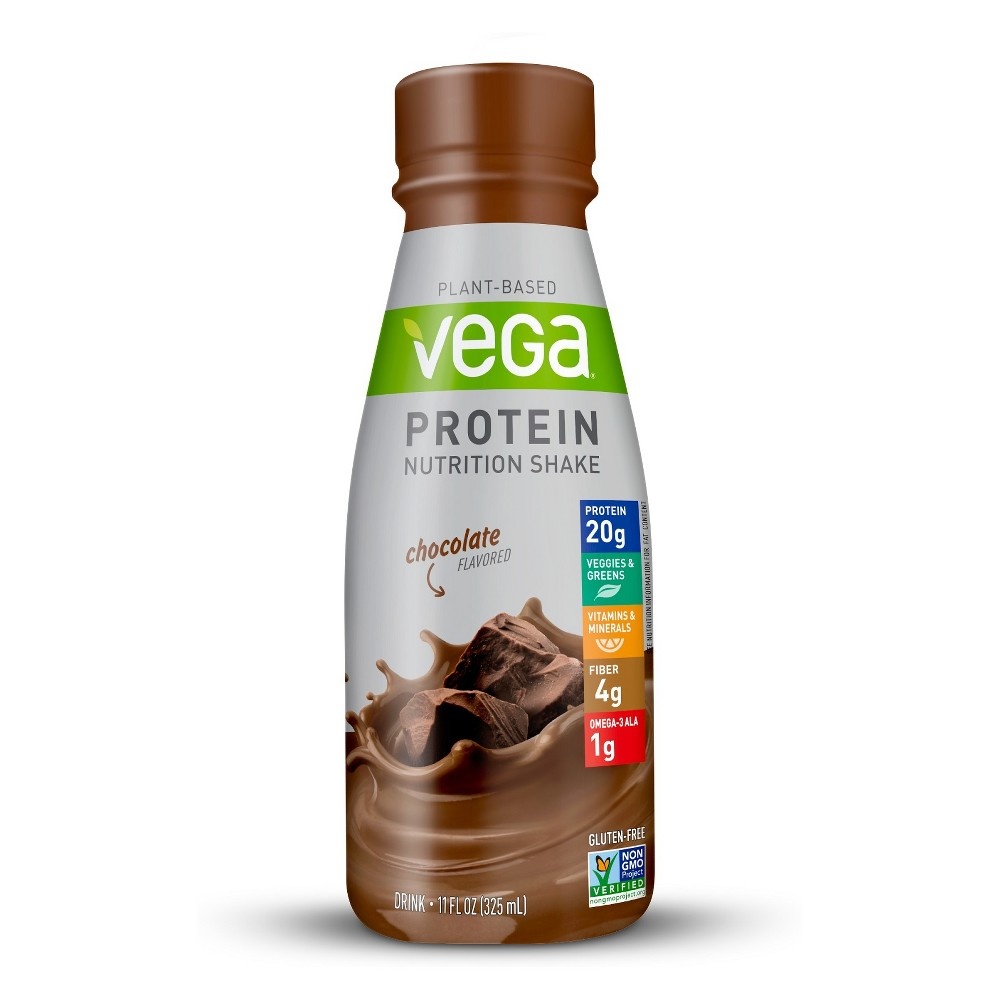 slide 3 of 3, Vega Vegan Protein Shake - Chocolate, 4 ct