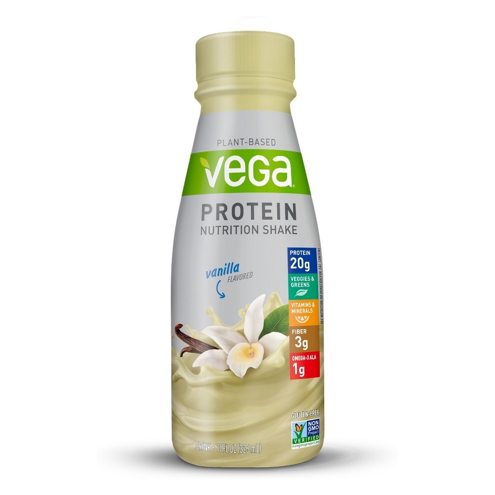 slide 3 of 3, Vega Vegan Protein Shake - Vanilla, 4 ct