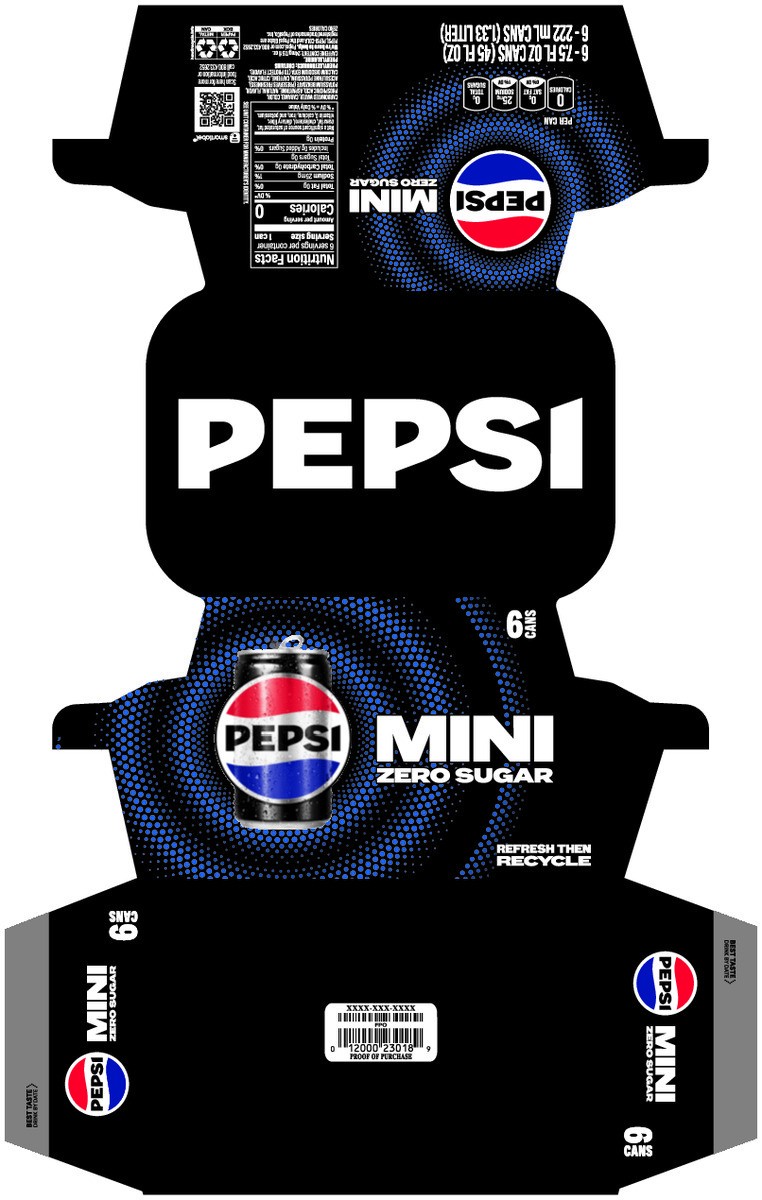 slide 2 of 10, Pepsi Zero Sugar Mini Soda Cola 7.5 Fl Oz 6 Count, 6 ct; 7.5 fl oz
