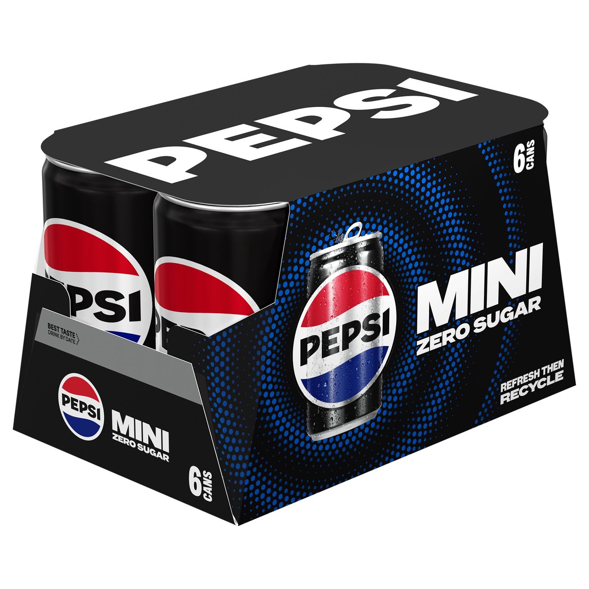 slide 3 of 10, Pepsi Zero Sugar Mini Soda Cola 7.5 Fl Oz 6 Count, 6 ct; 7.5 fl oz