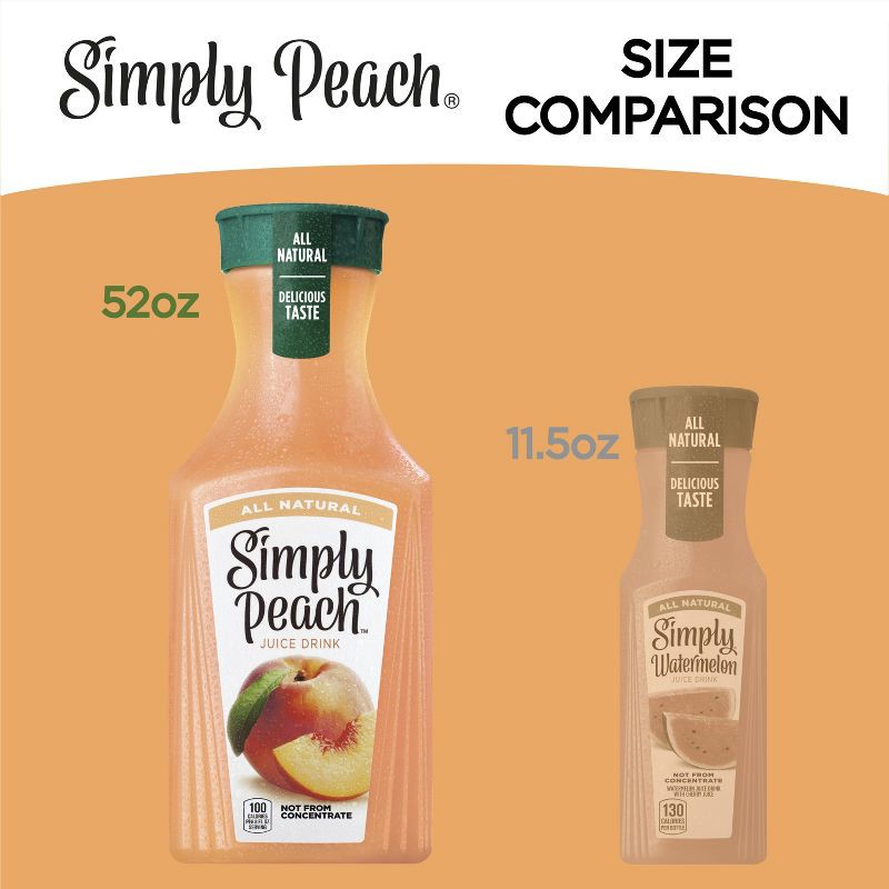 slide 5 of 10, Simply Beverages Simply Peach Juice Drink - 52 fl oz, 52 fl oz