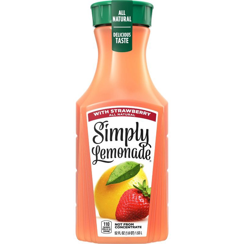 slide 7 of 10, Simply Beverages Simply Lemonade with Strawberry Juice - 52 fl oz, 52 fl oz