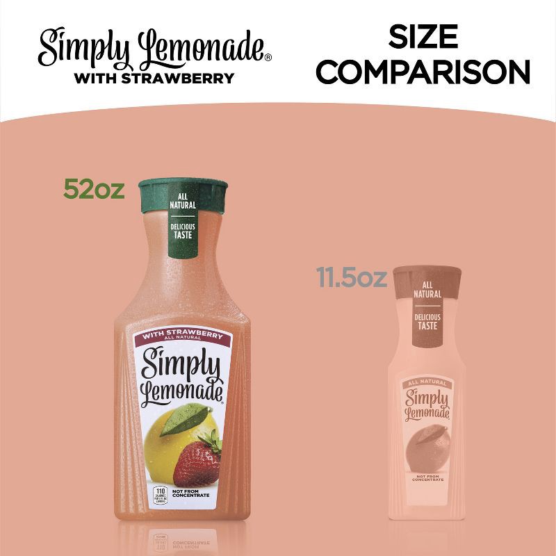slide 5 of 10, Simply Beverages Simply Lemonade with Strawberry Juice - 52 fl oz, 52 fl oz