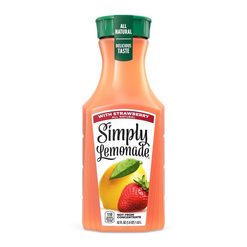 slide 1 of 10, Simply Beverages Simply Lemonade with Strawberry Juice - 52 fl oz, 52 fl oz