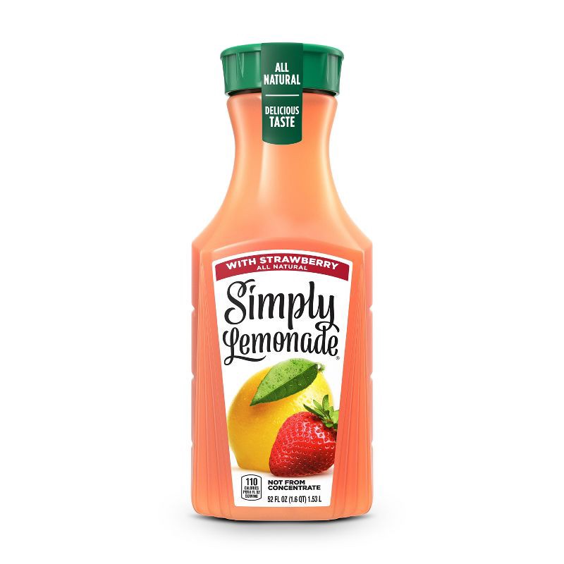 slide 1 of 10, Simply Beverages Simply Lemonade with Strawberry Juice - 52 fl oz, 52 fl oz