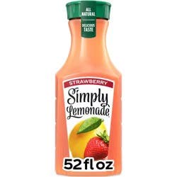 Simply Beverages Simply Lemonade with Strawberry Juice - 52 fl oz: Non-GMO Project Verified, Low Sodium, No Artificial Flavors