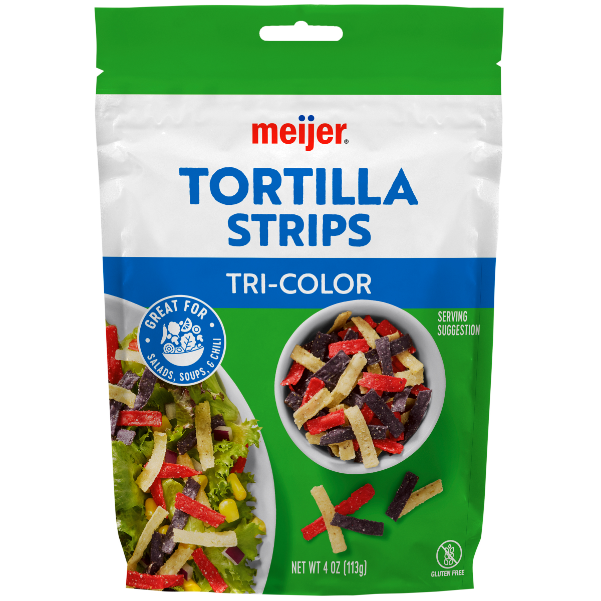 slide 1 of 2, Meijer Tri-Colored Lightly Salted Tortilla Strips, 4 oz