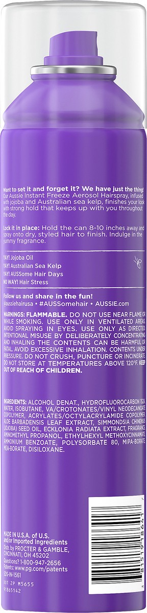 slide 2 of 3, Aussie Instant Freeze Aerosol Hairspray, 10 oz