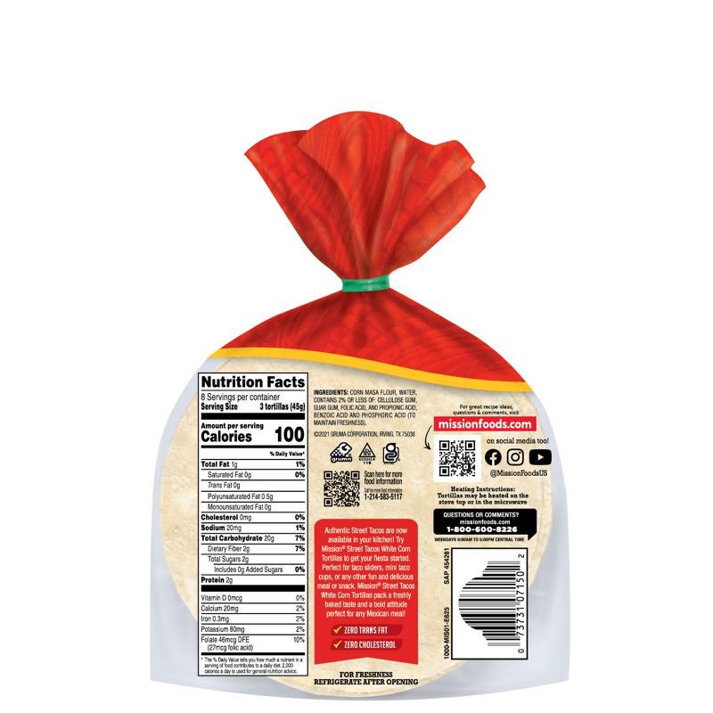 slide 2 of 9, Mission Street Taco Size White Corn Tortillas - 12.6oz/24ct, 12.6 oz, 24 ct
