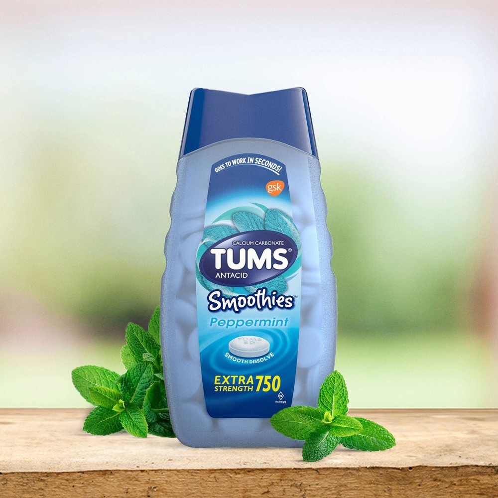 slide 5 of 5, TUMS Extra Strength Antacid Smoothies Peppermint Chewable Tablets, 140 ct