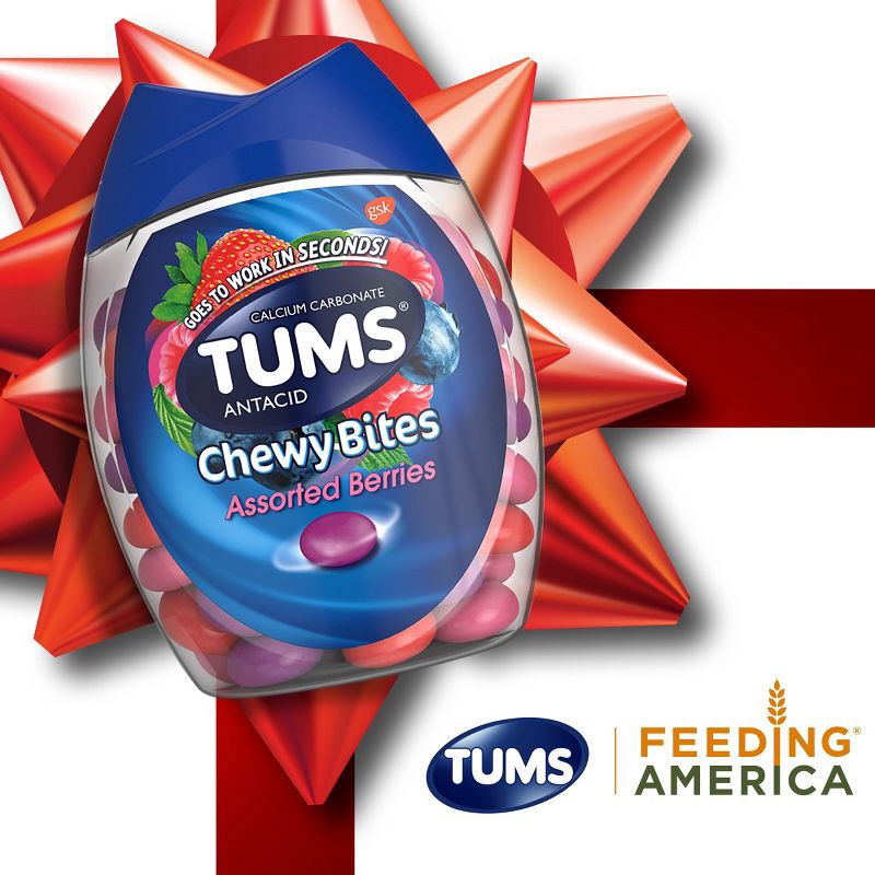 slide 14 of 14, Tums Chewy Bites Extra Strength Antacid Assorted Berry 32ct, 32 ct