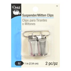 Dritz Suspender & Mitten Clips - Nickel, 1''