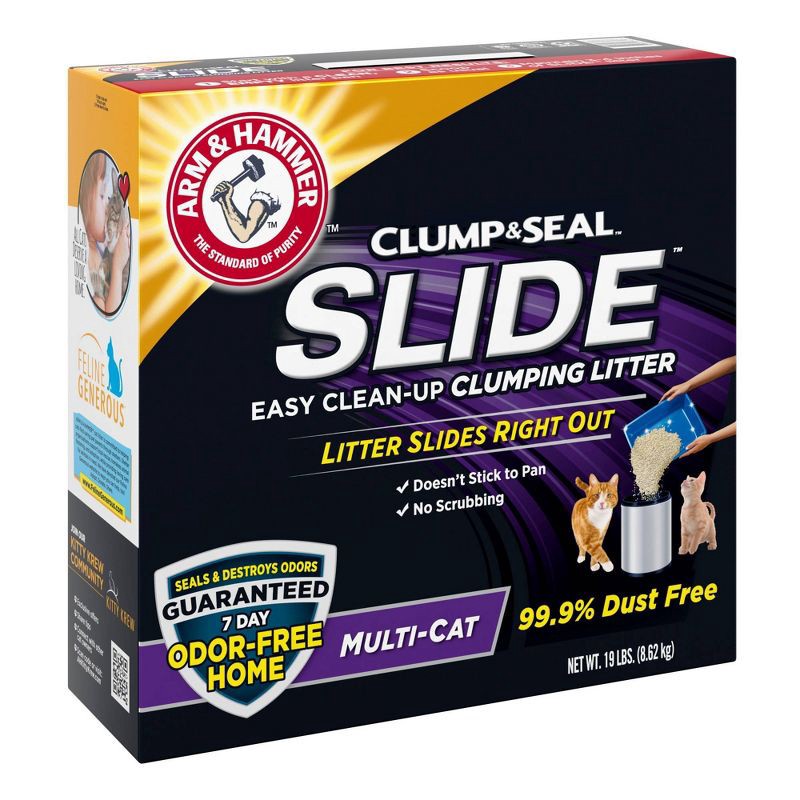 slide 9 of 14, Arm & Hammer Slide Easy Clean Up Multi-Cat Clumping Litter - 19lbs, 19 lb