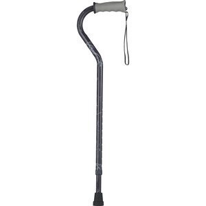 slide 1 of 1, CVS Health Gel Grip Offset Cane, Black Shiny, 1 ct