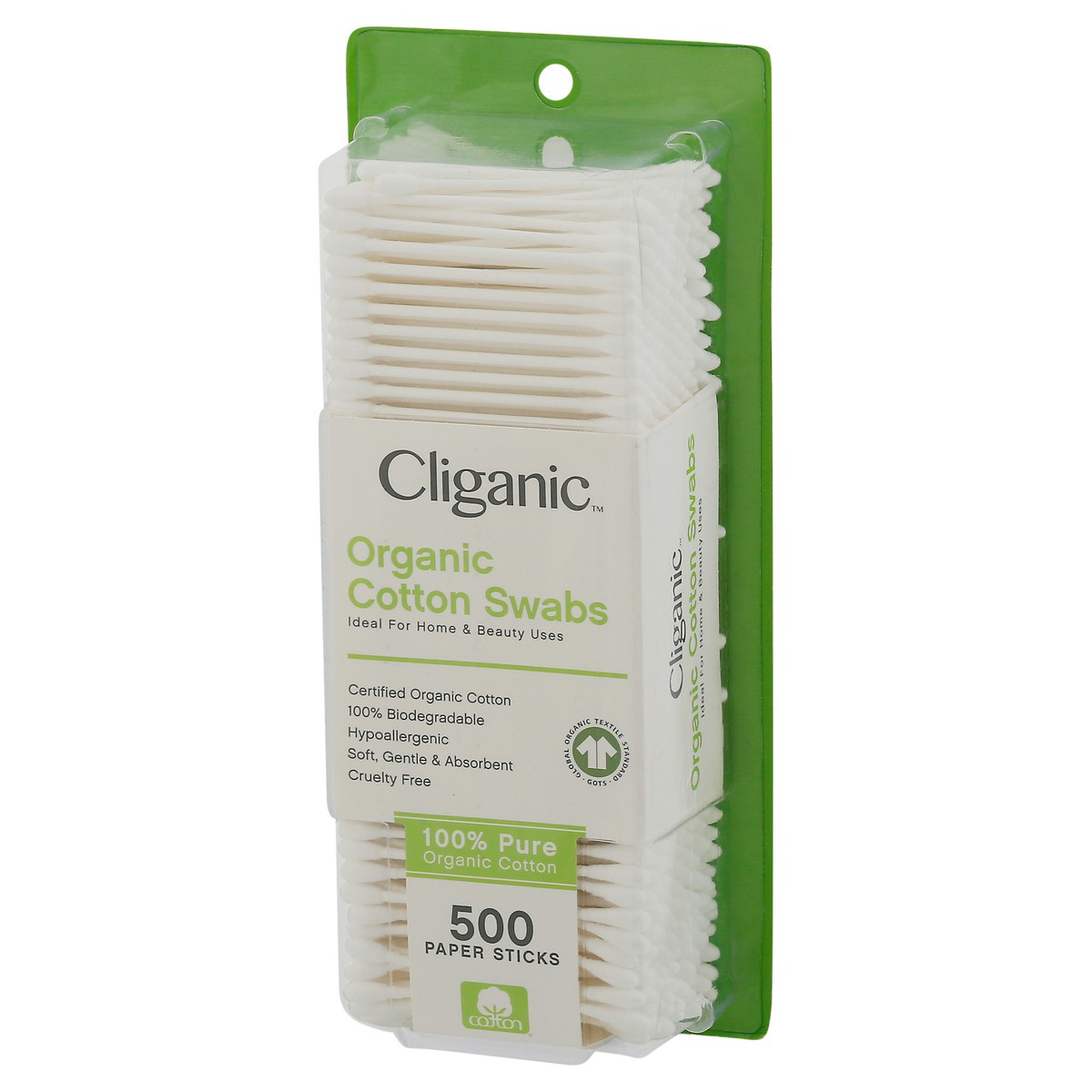 slide 7 of 11, Cliganic Organic Cotton Swabs 500 ea, 500 ct