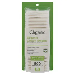 Cliganic Organic Cotton Swabs 500 ea
