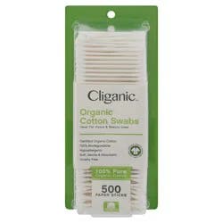 Cliganic Organic Cotton Swabs 500 ea
