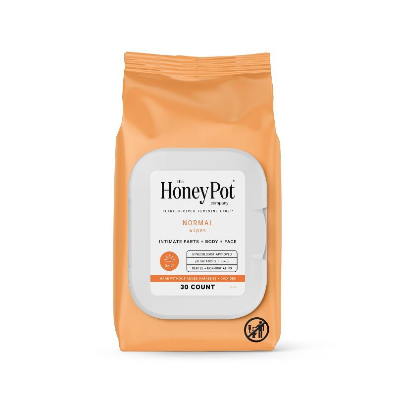 slide 1 of 9, The Honey Pot Company, Normal Feminine Cleansing Wipes, Intimate Parts, Body or Face - 30ct, 30 ct