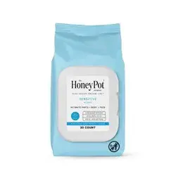 The Honey Pot Company, Sensitive Daily Feminine Cleansing Wipes, Intimate Parts, Body or Face - 30ct