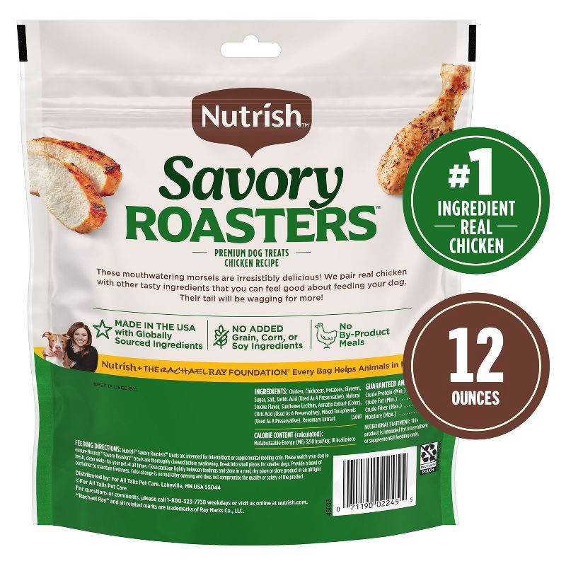 slide 2 of 12, Nutrish Savory Roasters Grain Free Chewy Chicken Dog Treats - 12oz, 12 oz