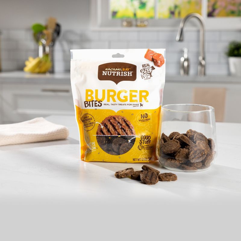 slide 2 of 5, Rachael Ray Nutrish Burger Bites Beef Burger with Bison Recipe Chewy Dog Treats - 12oz, 12 oz