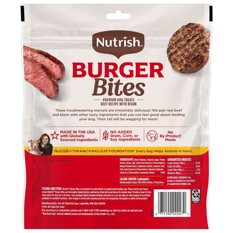 slide 4 of 12, Nutrish Burger Bites Beef Burger with Bison Recipe Chewy Dog Treats - 12oz, 12 oz