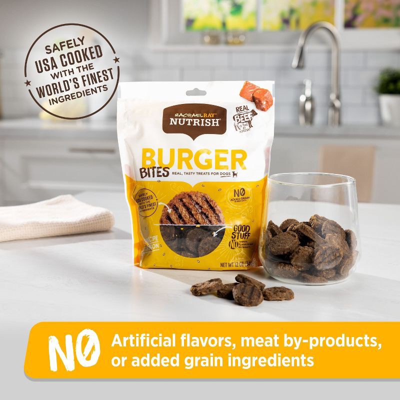 slide 4 of 5, Rachael Ray Nutrish Burger Bites Beef Burger with Bison Recipe Chewy Dog Treats - 12oz, 12 oz