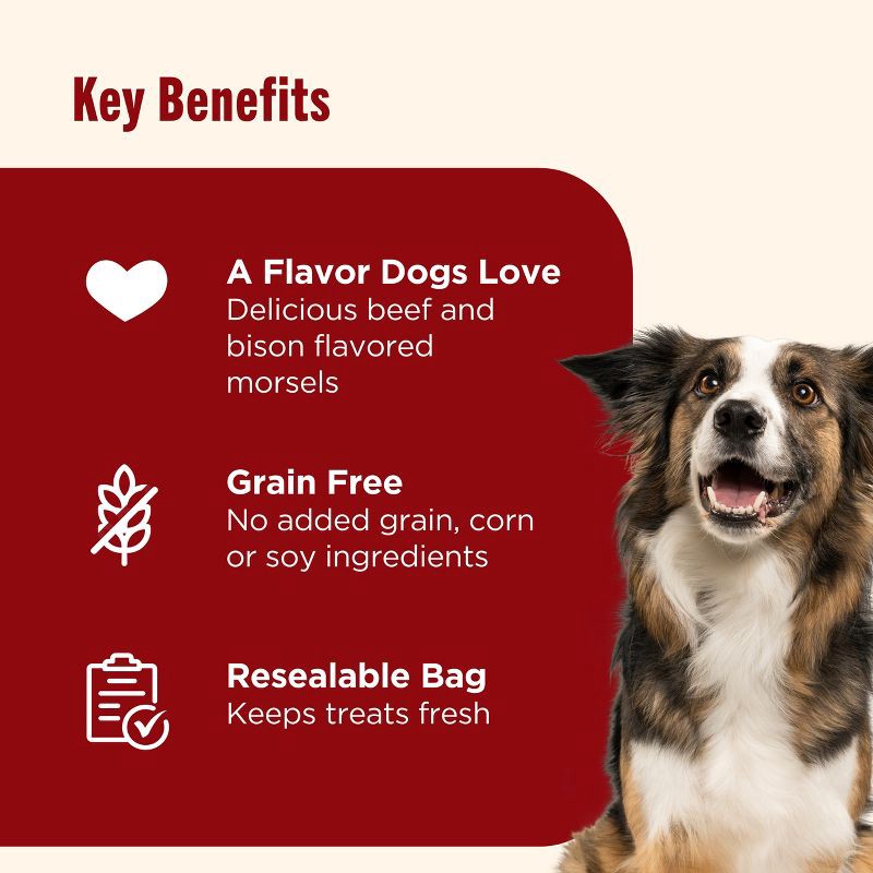 slide 5 of 12, Nutrish Burger Bites Beef Burger with Bison Recipe Chewy Dog Treats - 12oz, 12 oz