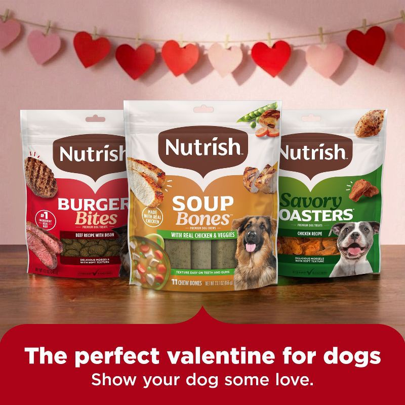 slide 6 of 12, Nutrish Burger Bites Beef Burger with Bison Recipe Chewy Dog Treats - 12oz, 12 oz