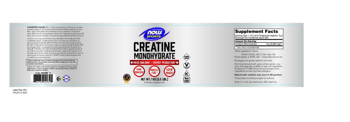 slide 5 of 8, NOW Sports Creatine Monohydrate Powder - 2.2 lbs., 2.2 lb