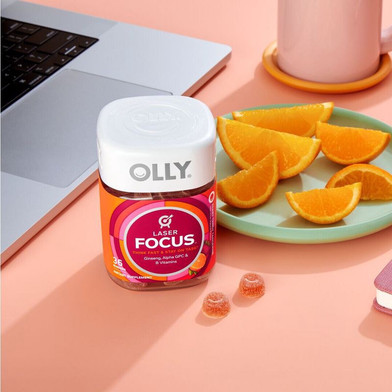 slide 2 of 12, OLLY Laser Focus Gummies - Berry Tangy Tangerine - 36ct, 36 ct