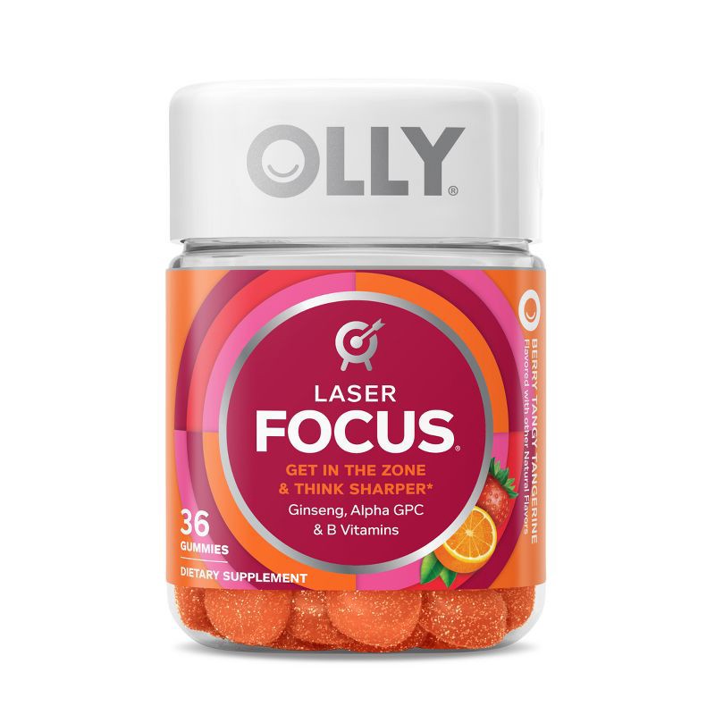 slide 1 of 11, OLLY Laser Focus Gummies - Berry Tangy Tangerine - 36ct, 36 ct