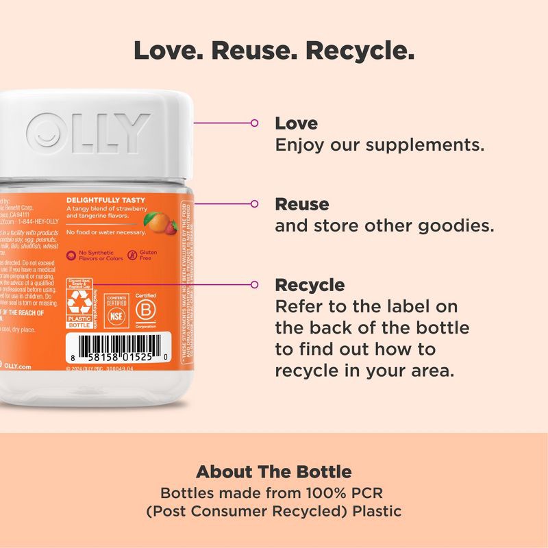 slide 5 of 12, OLLY Laser Focus Gummies - Berry Tangy Tangerine - 36ct, 36 ct