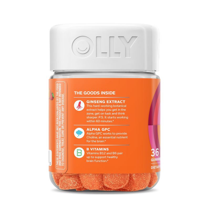 slide 9 of 12, OLLY Laser Focus Gummies - Berry Tangy Tangerine - 36ct, 36 ct