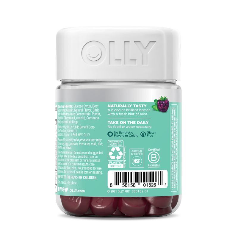 slide 7 of 8, OLLY Flawless Complexion Chewable Gummies - Berry Fresh - 50ct, 50 ct