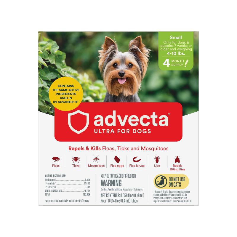 slide 1 of 9, Advecta Pet Insect Flea Drops Treatment for Dogs - S - 4 to 10lbs - 4ct, 4 ct; 10 lb