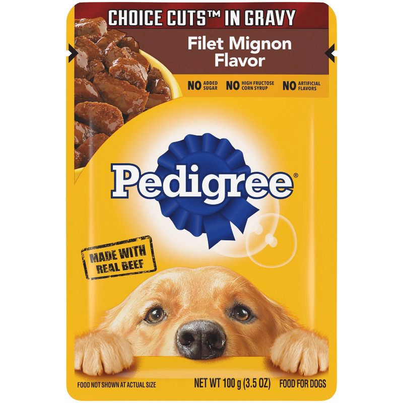 slide 1 of 4, Pedigree Choice Cuts In Gravy with Beef in Filet Mignon Flavor Wet Dog Food - 3.5oz, 3.5 oz