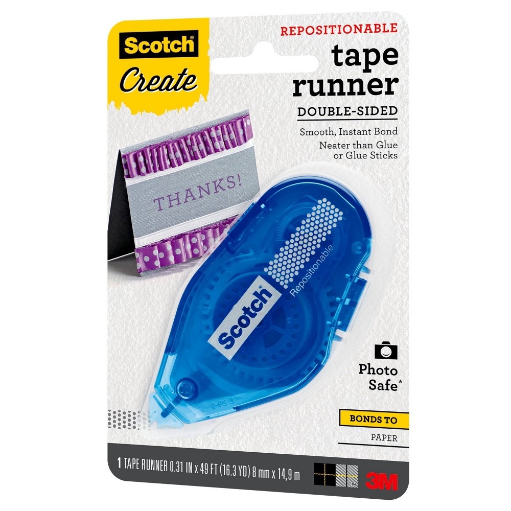 slide 3 of 4, Scotch Create Repositionable Double-Sided Photo Safe Tape Runner, 1 ct