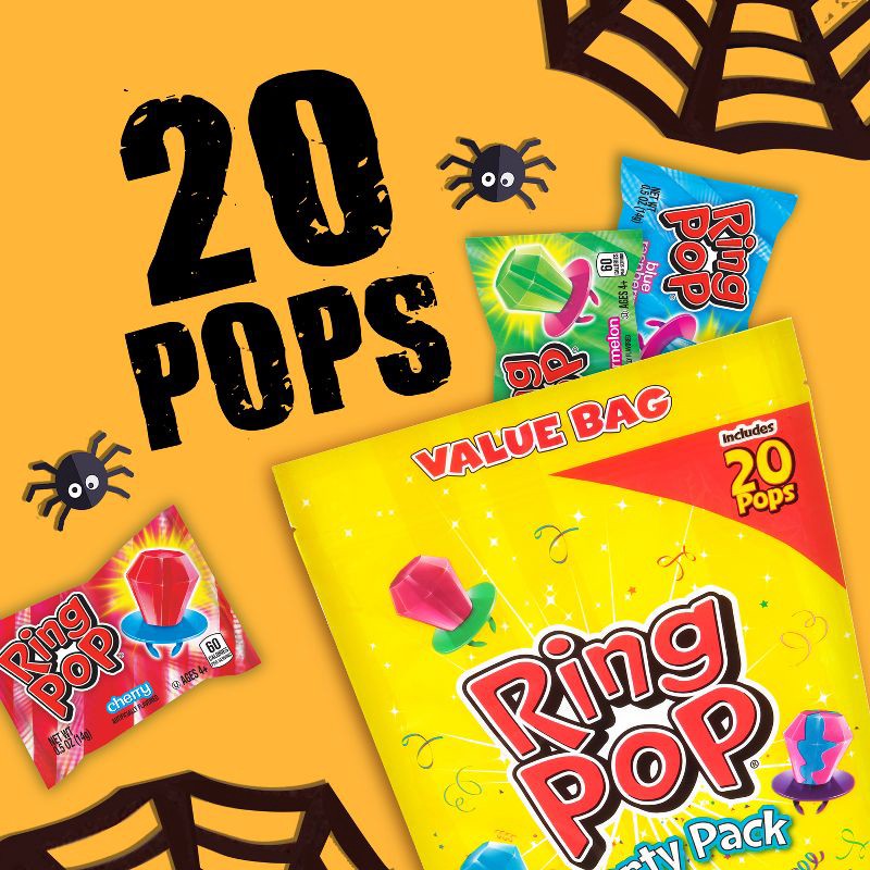 slide 2 of 6, Bazooka Ring Pop Lollipops and Hard Candy Party Pack - 10oz/20ct, 20 ct; 10 oz