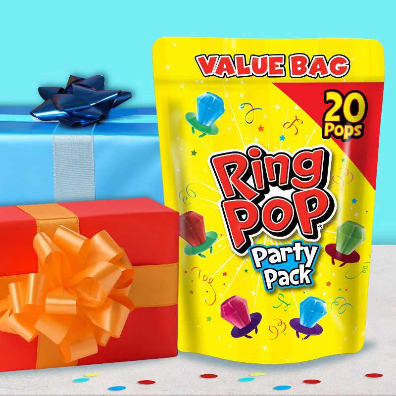slide 5 of 7, Bazooka Ring Pop Lollipops and Hard Candy Party Pack - 10oz/20ct, 20 ct; 10 oz